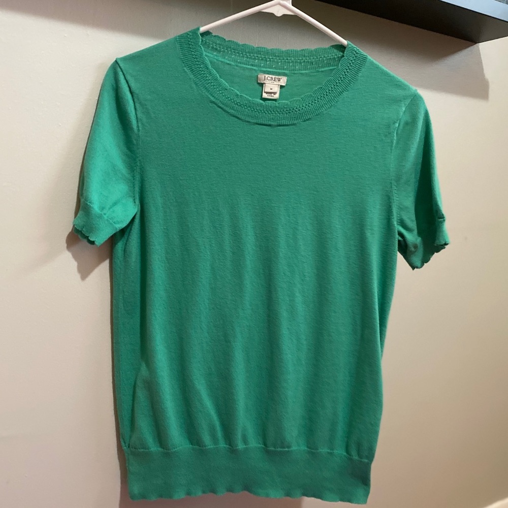 J. Crew Short Sleeve Sweater-Teal, M